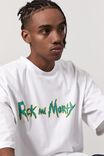 Oversized Rick & Morty T Shirt, LCN CAR WHITE/RICK AND MORTY CHARACTERS