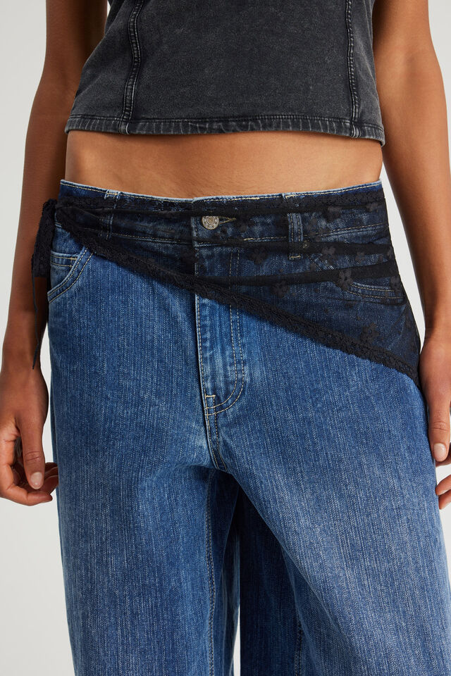 Lace Wrap Scarf, BLACK