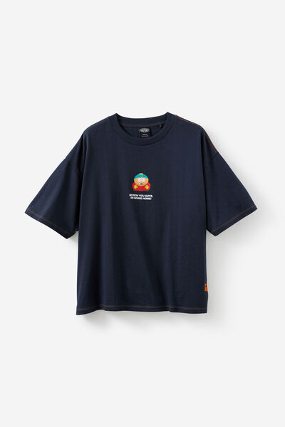 South Park X Half Half Box Fit Tshirt, LCN SOU SEAL/HALF HALF SCREW YOU