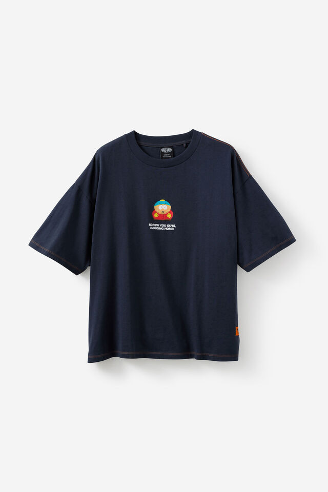 South Park X Half Half Box Fit Tshirt, LCN SOU SEAL/HALF HALF SCREW YOU