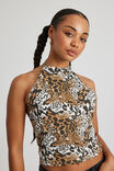 Harper Backless Halter Top, SNOW LEOPARD - alternate image 4
