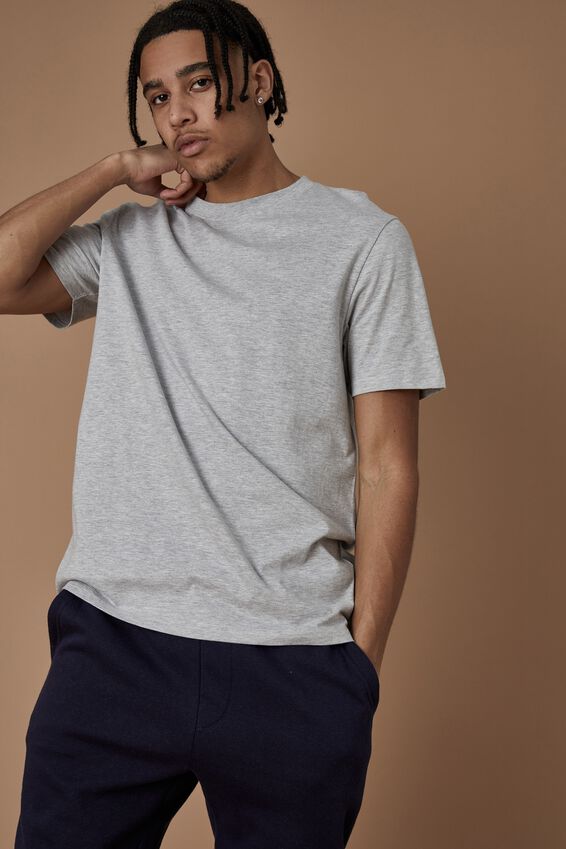 Regular T Shirt, LIGHT GREY MARLE