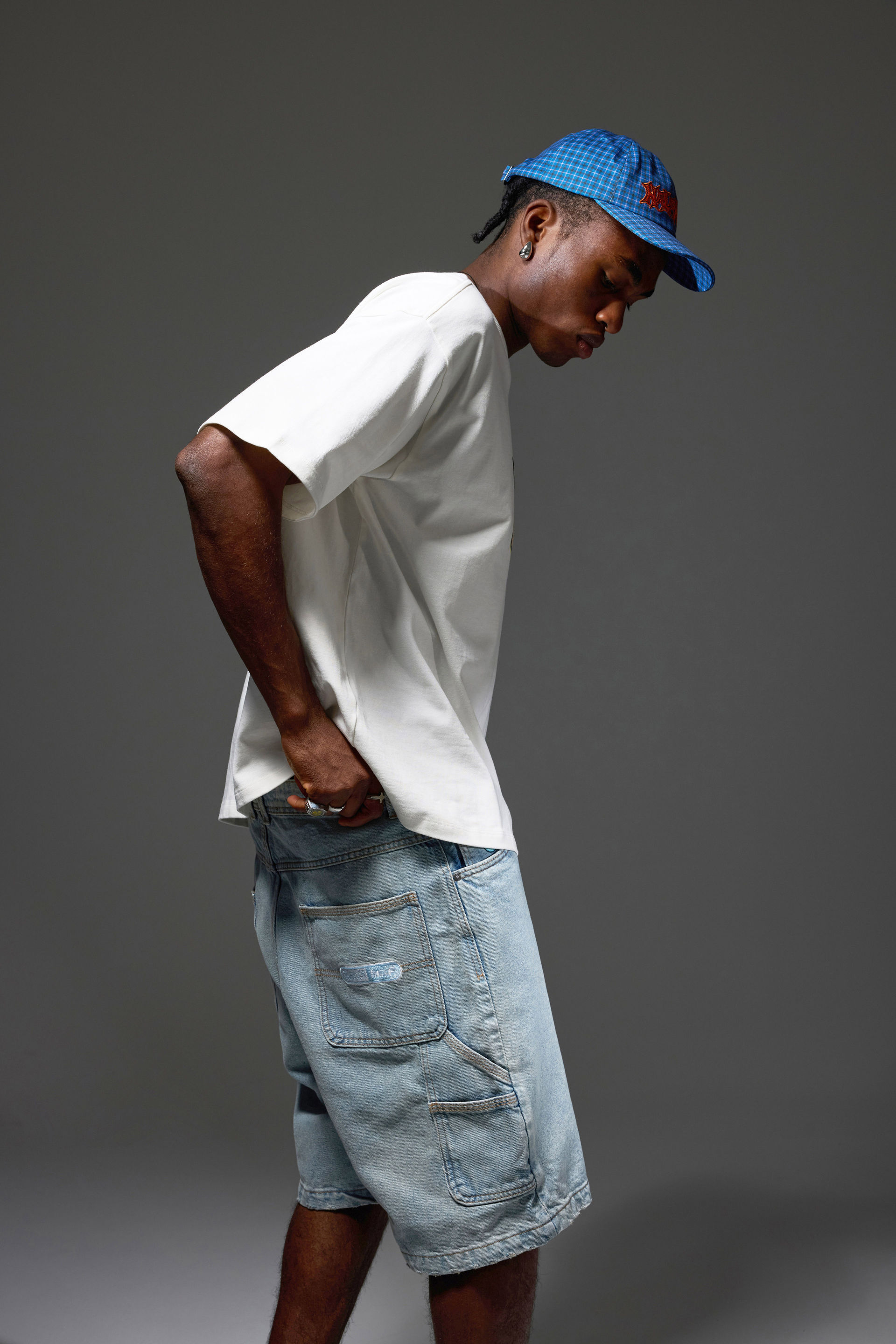 【希少】geeks BAGGY PAINTER DENIM SHORTS Half Half Painter Baggy Denim Short