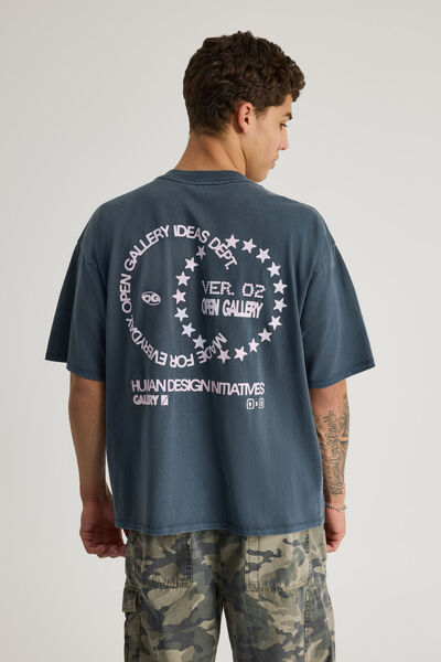Open Gallery Box Fit Tshirt, OG WASHED SEAL/CIRCULAR OG