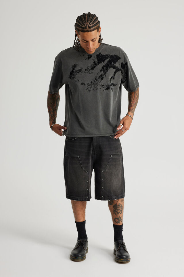 Notion Relaxed Baggy Denim Short, ASTRO BLACK/CARPENTER