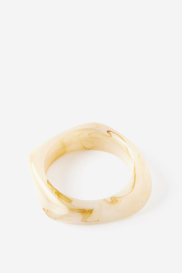 Gloss Chunky Bangle, IVORY