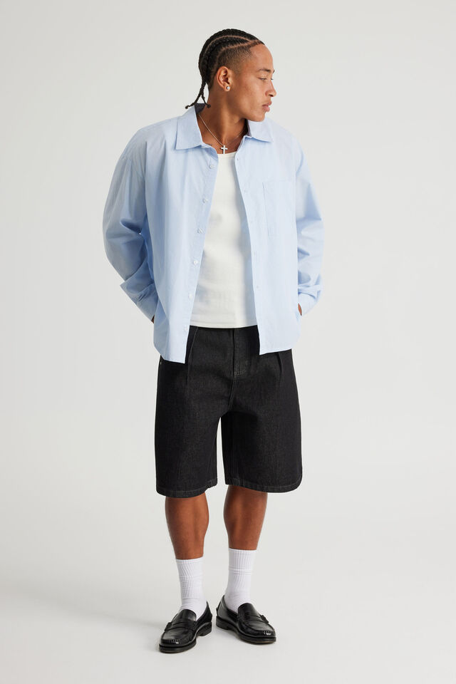 Authentics Long Sleeve Shirt, AUTHENTICS PALE BLUE PINSTRIPE