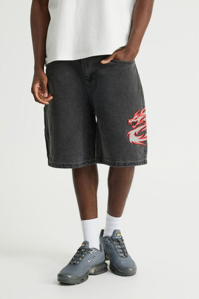 Notion Carpenter Denim Short, BLACK IRON/MUTLI PLACEMENT