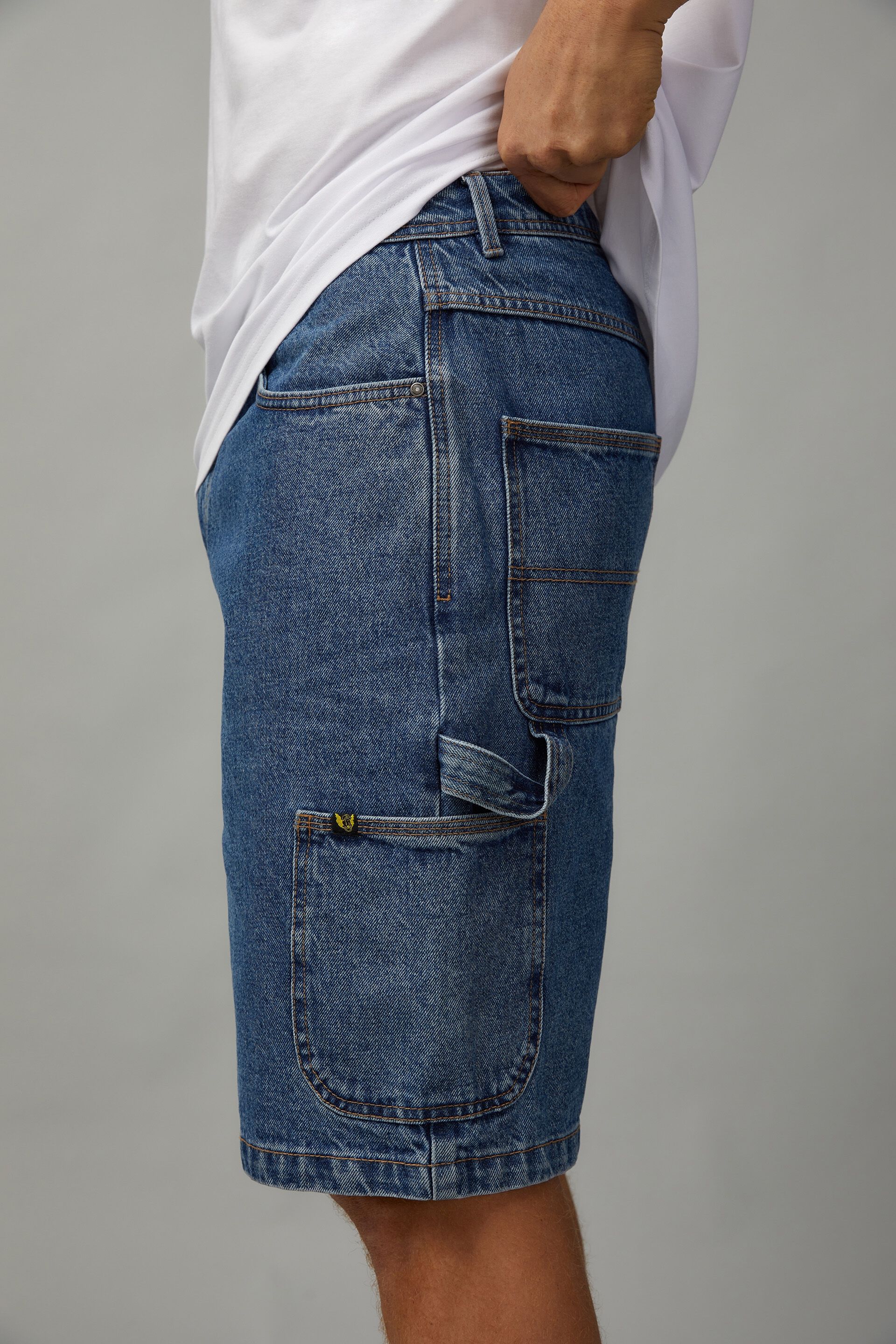 Half Half Painter Baggy Denim Short