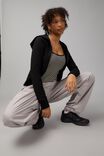 Fitted Zip Through Hoodie, BLACK - alternate image 4