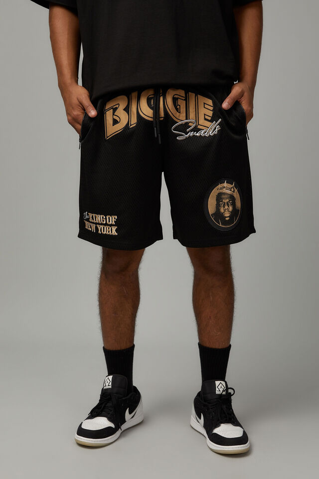 Music Merch Basketball Short, LCN MT BLACK/BIGGIE NYC