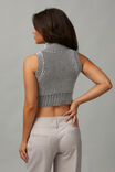 Zip Front Knit Vest, BLACK/WHITE - alternate image 3