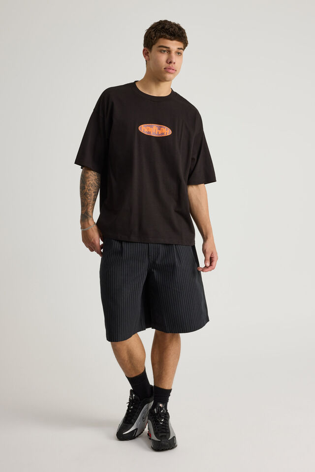 Half Half Heavyweight Box Fit Graphic Tshirt, HH BLACK/HALF HALF HIVE PILL