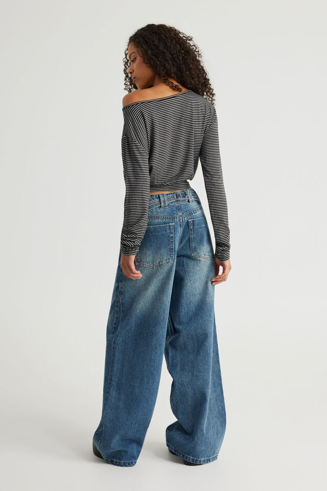 Mid Rise Baggy Jean, CLUB BLUE