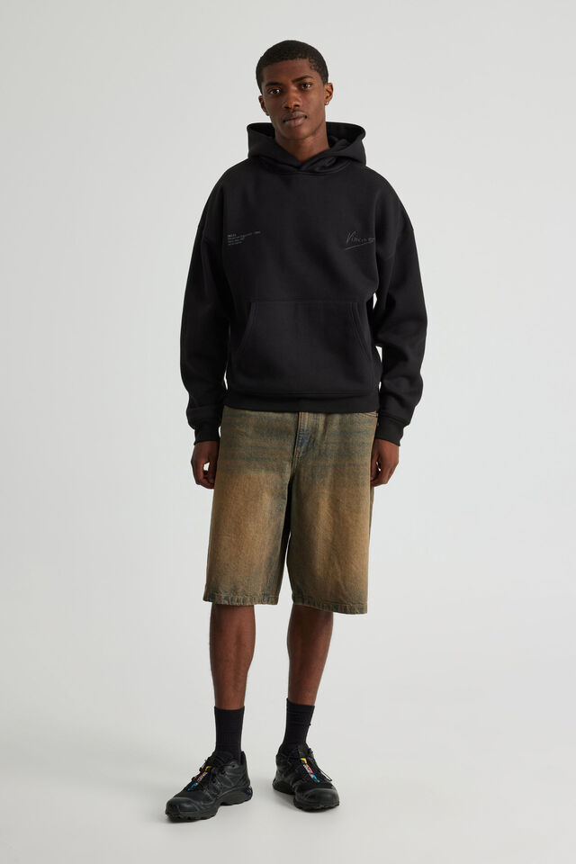 Boxy Cropped Van Gogh Hoodie, LCN VAN BLACK/VAN GOGH SKULL