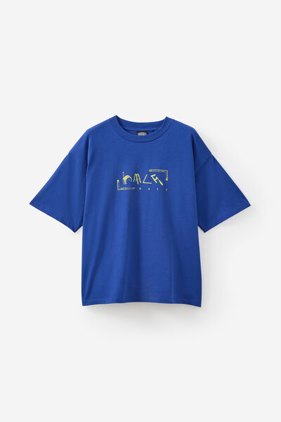 Half Half Heavyweight Box Fit Graphic Tshirt, HH CORPORATE BLUE/SCREWS LOOSE