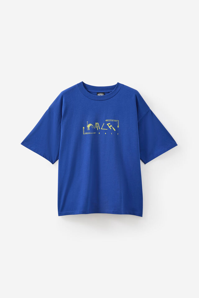 Half Half Heavyweight Box Fit Graphic Tshirt, HH CORPORATE BLUE/SCREWS LOOSE