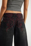 Mega Baggy Jort, BLACK/YOU RE MY BUTTERFLY - example image 3