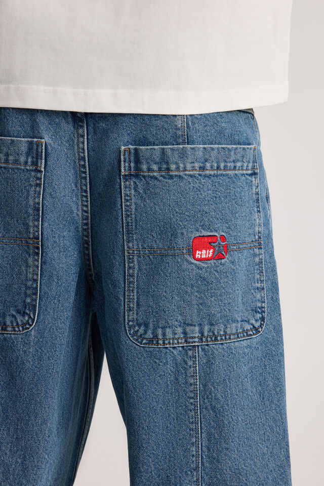 Half Half El Grande Baggy Jean, CLASSIC BLUE PINTUCK