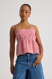Luca Ruffle Top, RED GINGHAM - alternate image 1