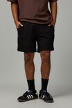 Textured Knit Track Short, BLACK/PIPING - alternate image 2