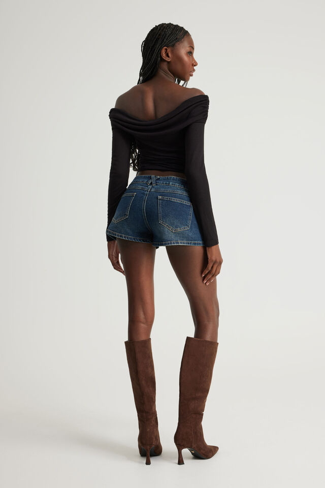 Tumblr Low Rise Booty Short, INDYWOO BLUE