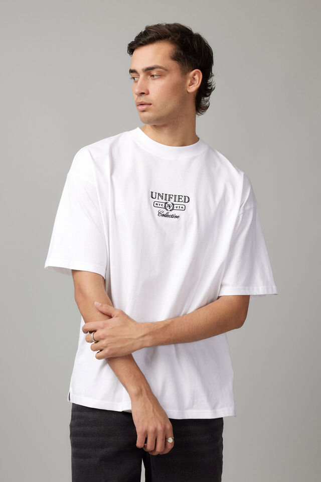 Box Fit Unified Tshirt, UC WHITE/UNIFIED HERTIAGE EMBROIDERY