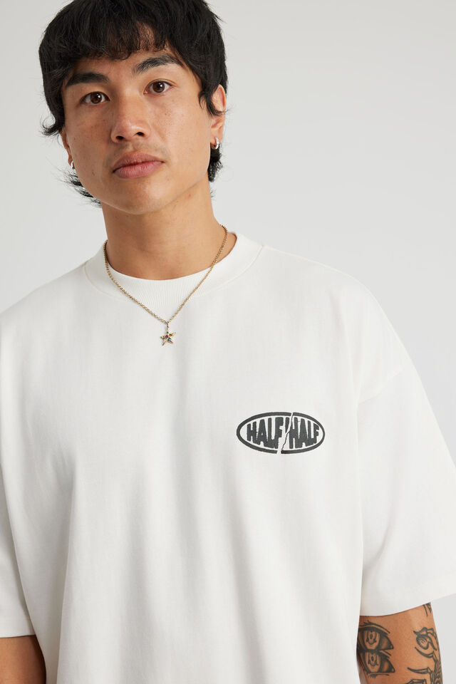 Half Half Heavyweight Box Fit Graphic Tshirt, HH CLOUD/HALF HALF ZINE STORE