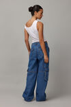 Lexi Baggy Cargo Jean, MID BLUE - alternate image 3