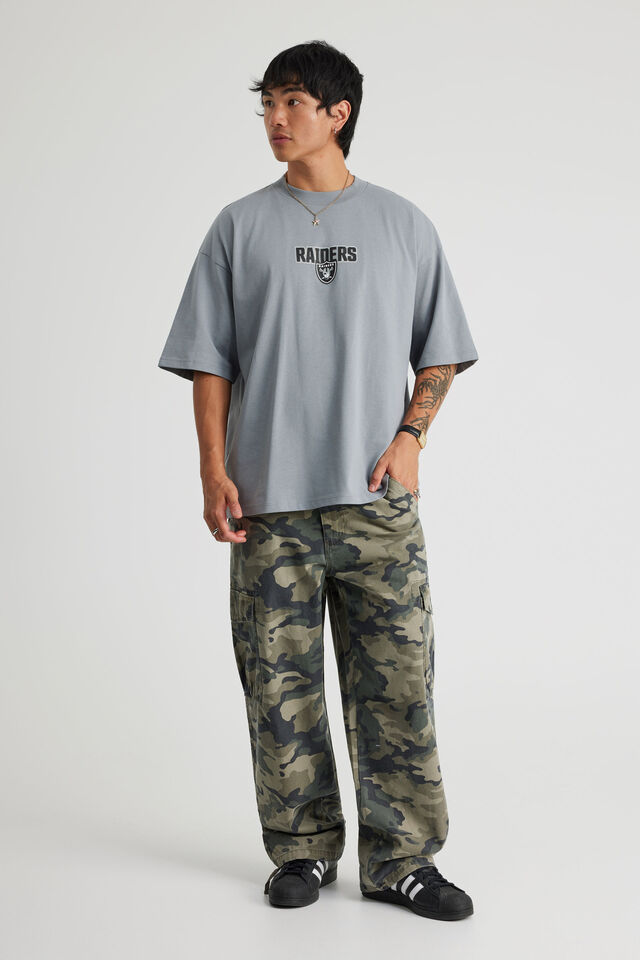 Box Fit Nfl Tshirt, LCN NFL CONCRETE/RAIDERS SIMPLE BADGE