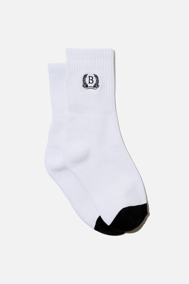Retro Sport Sock, WHITE/PREPPY CREST