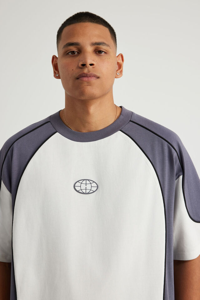 Half Half Boxy Tshirt, HH CLOUD/COLD HARBOUR FLUID