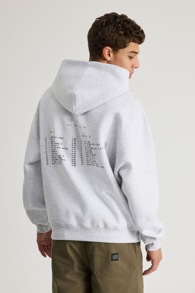 Music Merch Hoodie, LCN BRA SILVER MARLE/ALL EYEZ TRACKLIST