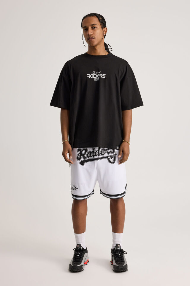 Box Fit Nfl Tshirt, LCN NFL BLACK/RAIDERS Y2K SUPERSCRIPT