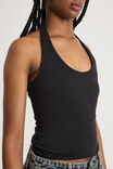 Scoop Neck Halter Top, BLACK - alternate image 4