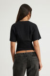 Batwing Cinch Waist Top, BLACK - example image 3