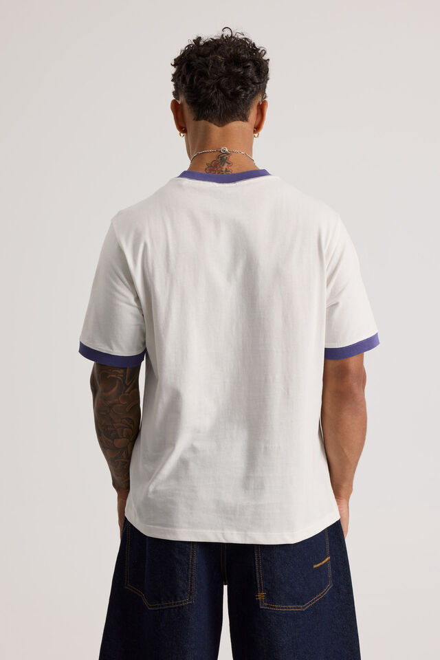 Half Half Slim Fit Ringer Tshirt, HH CLOUD/NEBULA WARPED VISION