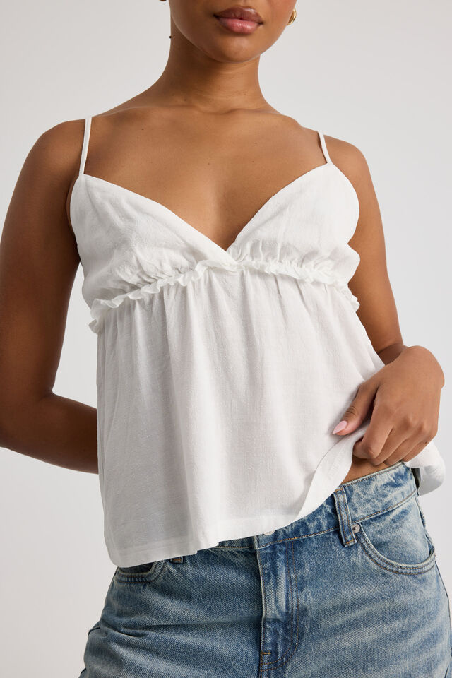 Belle Frill Cami, WHITE
