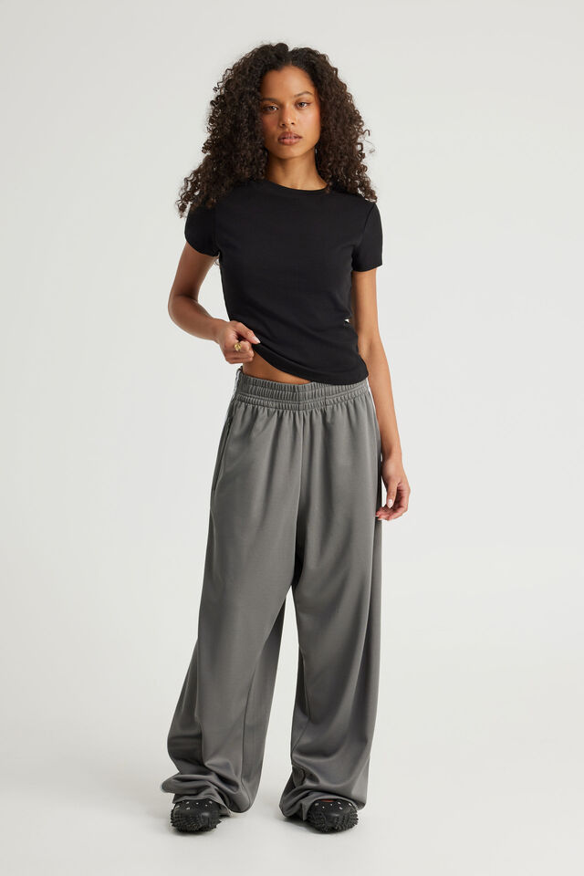 Open Gallery Wide Leg Track Pant, OG TITANIUM