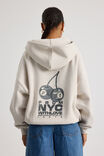 Harley Slouchy Hoodie, DOVE GREY/7BALL CHERRY - alternate image 3