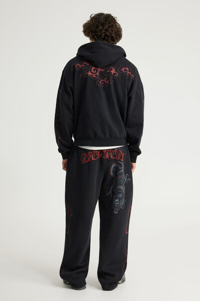 Baggy Trackpant, NTN WASHED BLACK/DRAGON