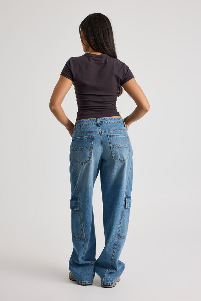 Mid Rise Cargo Jean, TEXAS BLUE