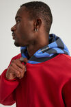 Open Gallery Zip Thru Hoodie, OG SCARLETT/SLATE STRIPE SPLICE - alternate image 4