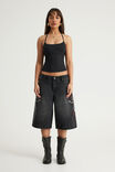 Mega Baggy Jort, BLACK/YOU RE MY BUTTERFLY - example image 2