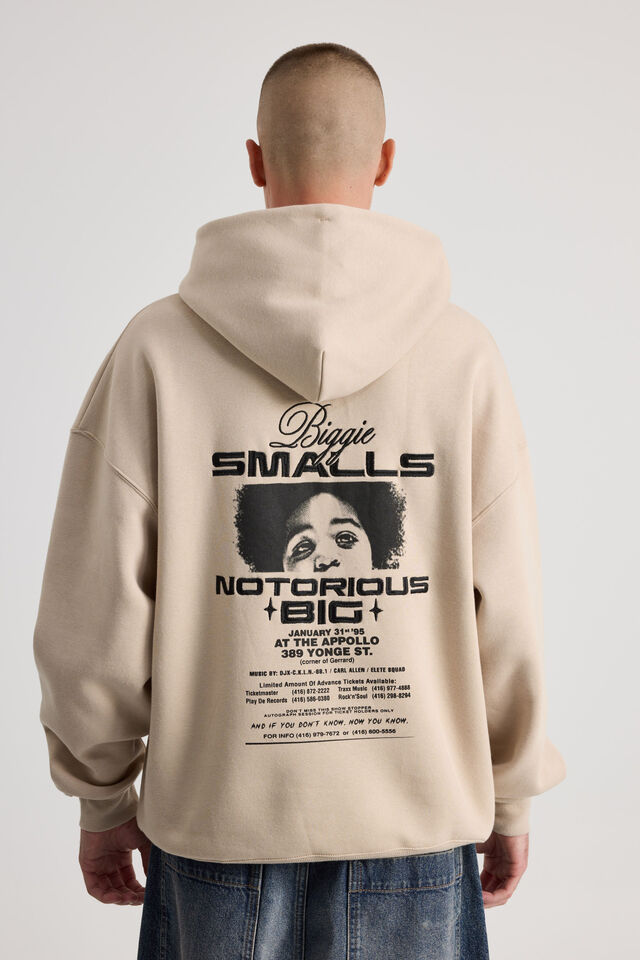 Music Merch Hoodie, LCN MT BEIGE/BIGGIE NOTORIOUS BIG