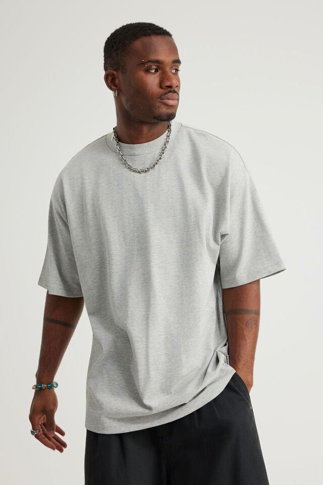 Authentics Heavy Weight Box Fit Tshirt, GREY MARLE