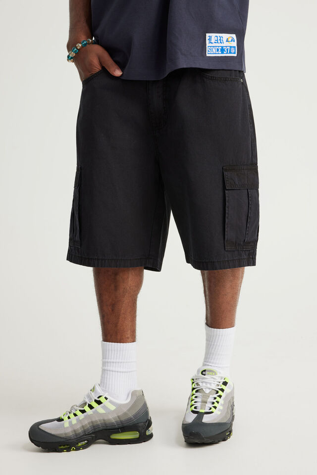 Notion Baggy Cargo Short, BLACK
