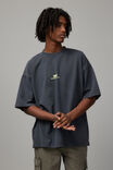 Heavy Weight Box Fit Graphic Tshirt, WASHED SLATE/NEW YORK WORKERS CLUB - alternate image 2