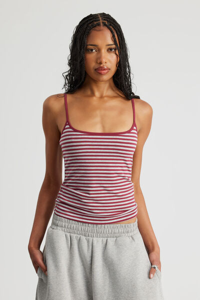 Kiki Cami, CRANBERRY STRIPE