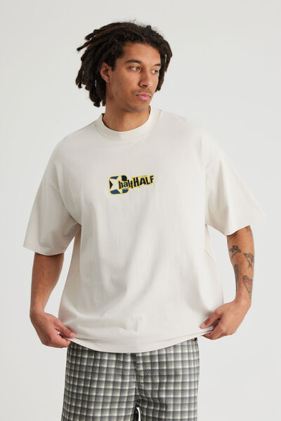 Half Half Heavyweight Box Fit Graphic Tshirt, HH PUMICE/SMASH N GRAB